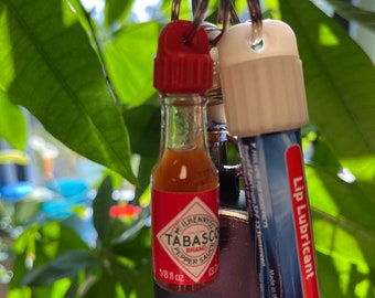 3D Printed Keychain Cap for 1/8oz Mini Tabasco Hot Sauce Bottle