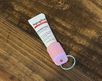3D Printed Keychain Cap for Aquaphor Lip Repair Lip Balm