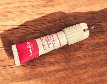 3D Printed Keychain Cap for Vaseline Lip Therapy rosy lips  Moisturizing Lip Balm