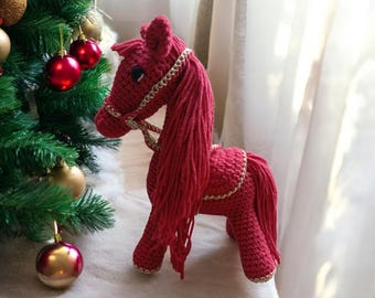 Symbol of 2026, Handmade Crochet Horse, Gift for her and him, Cute Amigurumy Toy