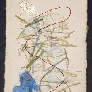Abstract Card Handmade Paper Natural Fibers with Envelope