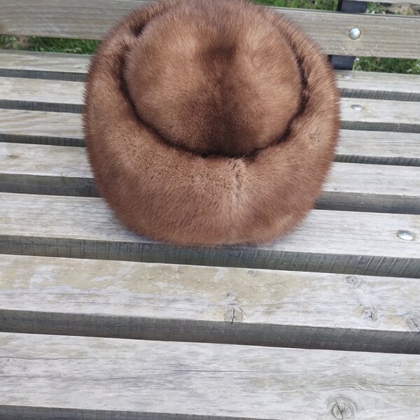 Rare 80s Vintage Real Fur Mink. Hat for man/woman. Winter Cap Grey. Natural mink. Natural FUR. Mink fur. Fur hat.