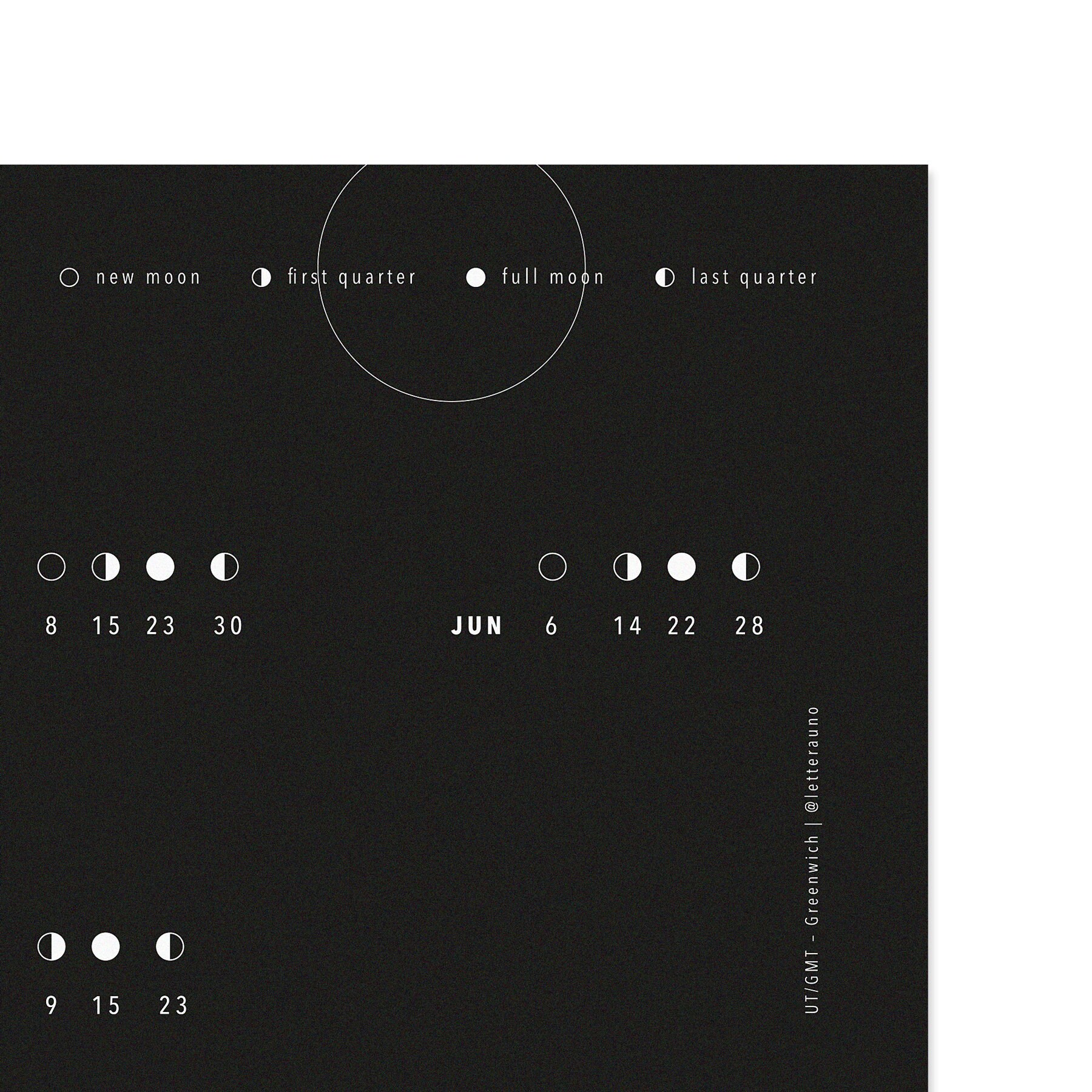Lunar Calendar 2024 Poster, Lunar, Calendar, 13 Moons, Silkscreen