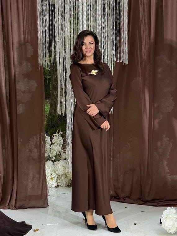 green emerald velvet dress Platinum Maxi Dress Chocolate