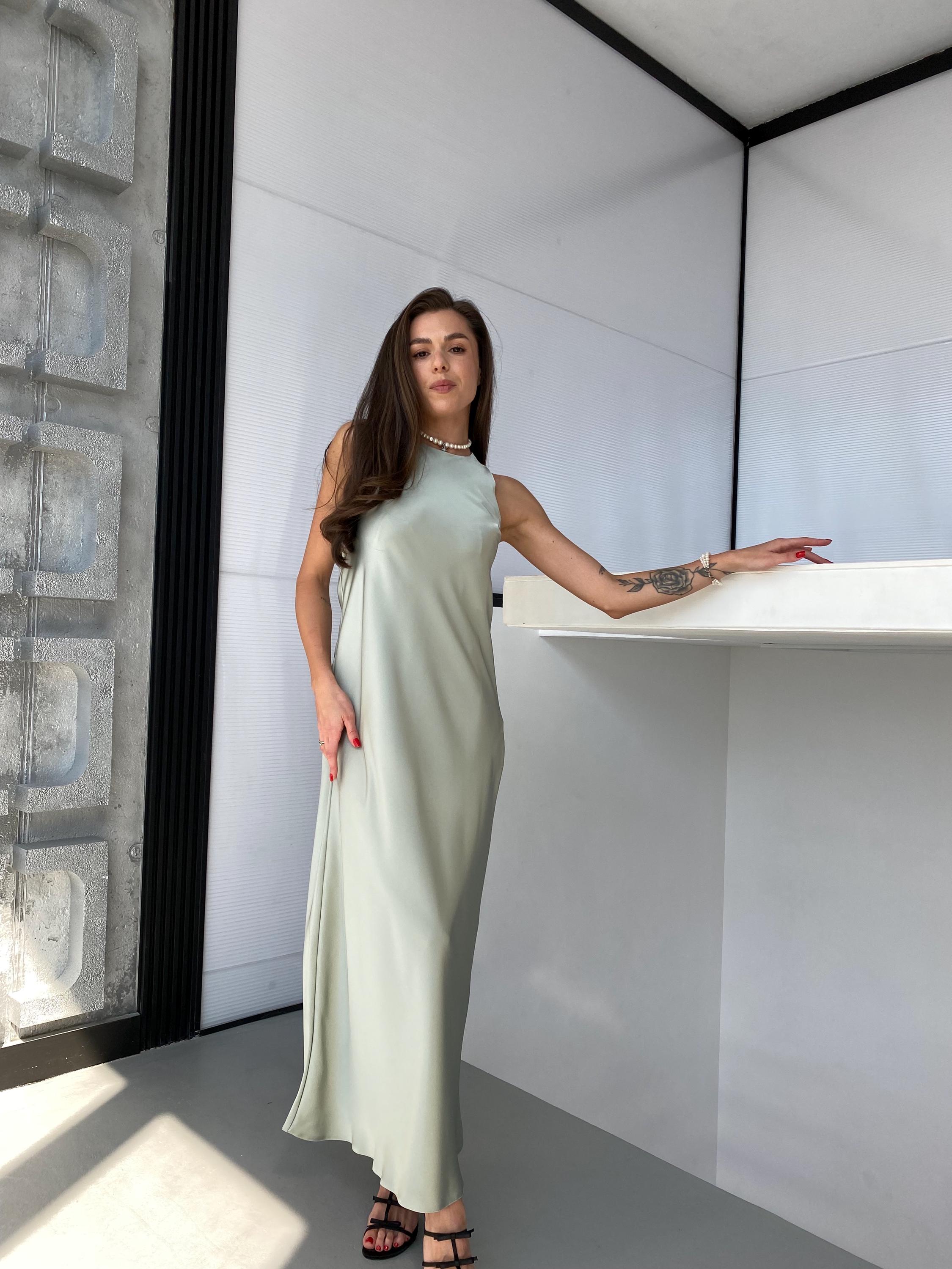 italian satin trapeze long midi dress Satin Tall Dress