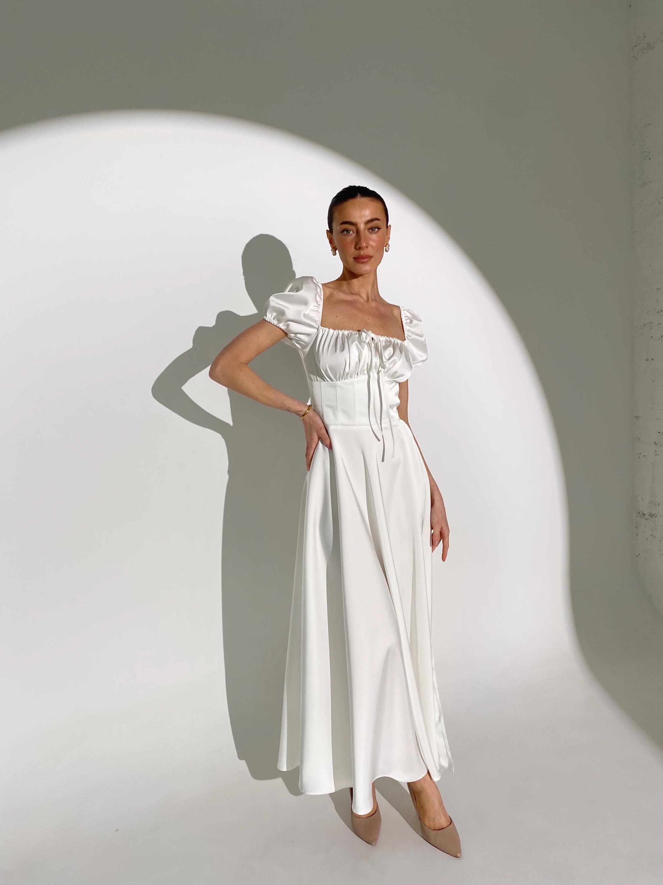 mint green maxi dress long sleeve Liezl Dolma Maxi Dress Mint White / Small