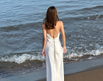 White Silk Satin Dress With Adjustable Rhinestone Back Straps, Handmade,  Dense Italian Silky Satin, Mini or Maxi Length - Etsy