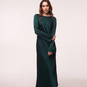 casual emerald green dress with sleeves My Whole Heart Emerald Green Long Sleeve Wrap Dress