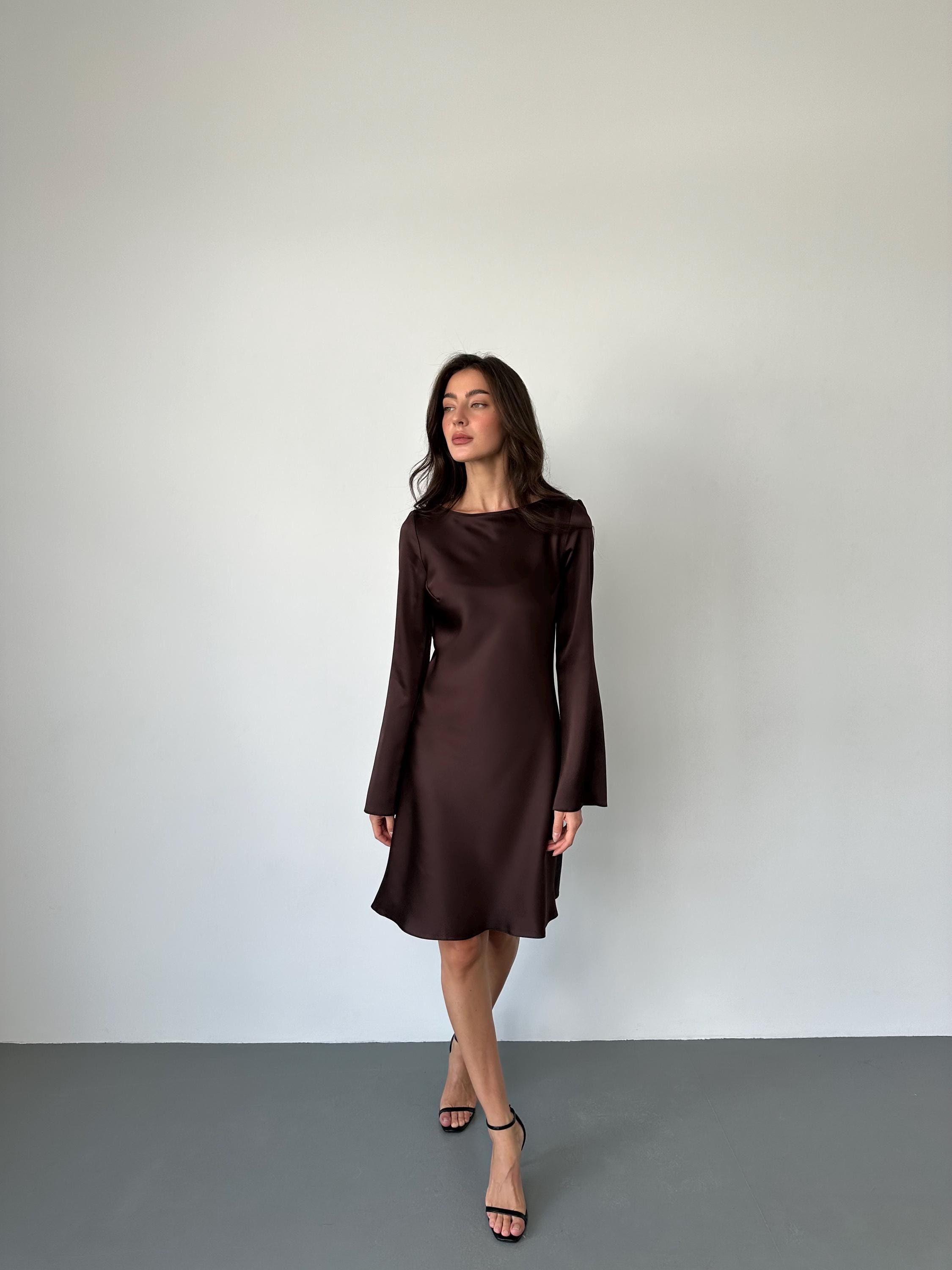 black midi dress cocktail French Connection Sateen Pleated Midi Dress