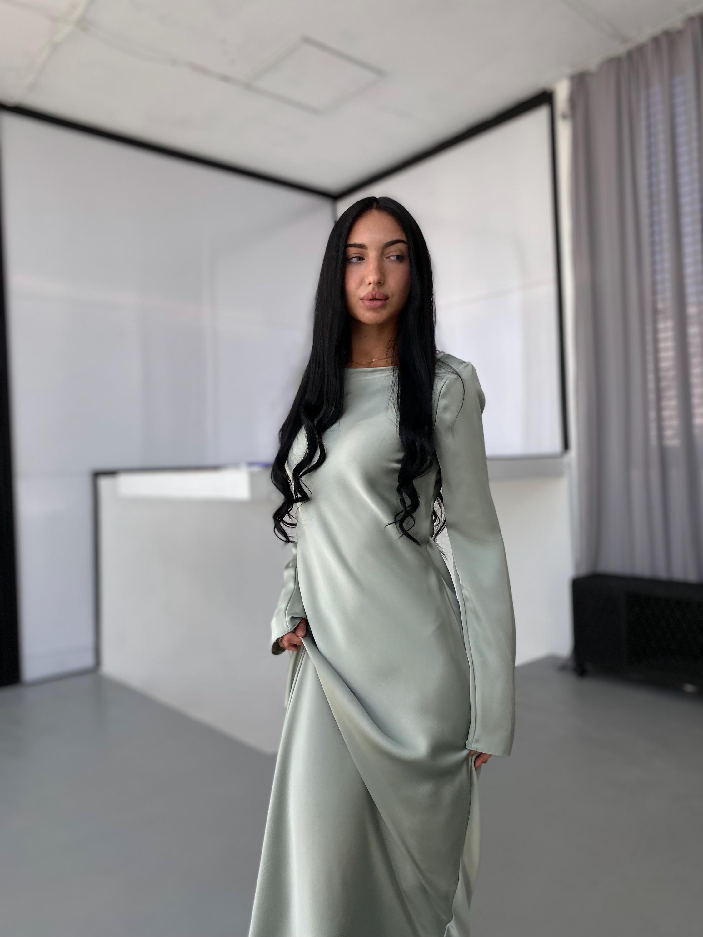 square neck dress green Simple Sweetheart Straps Satin Long Party Dress, A-line Satin Green Pr –  Cutedressy main image 0
