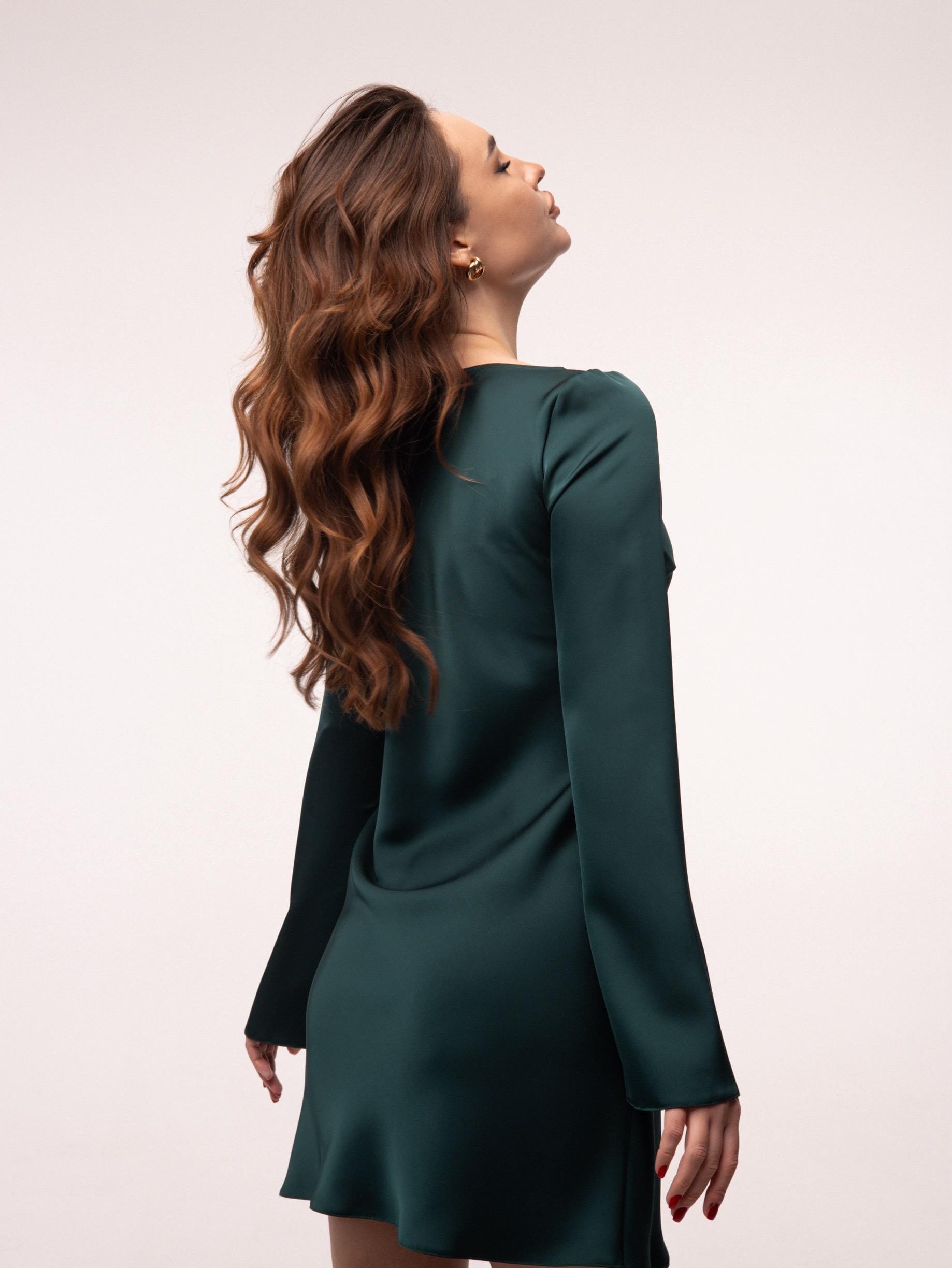 Emerald Green Mini Dress in Premium Italian Silk Satin - Etsy