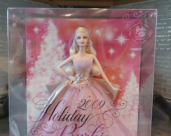 Holiday Barbie Doll, Christmas Holiday Brunette Barbie Doll NRFB