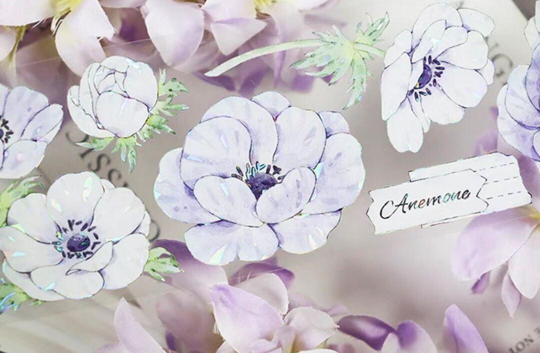 White Purple Anemone Shell Shiny PET Sample Loop - Etsy