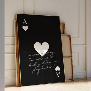 Trendy Asso di cuori stampa citazione positiva poster estetico carta da gioco retrò bar carrello arte della parete preppy y2k glamour funky stampa digitale