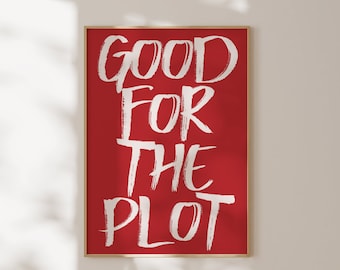 Bueno para la impresión de la trama, arte de pared de tipografía de moda roja, arte imprimible Y2K de cita estética, póster digital con estilo moderno y positivo