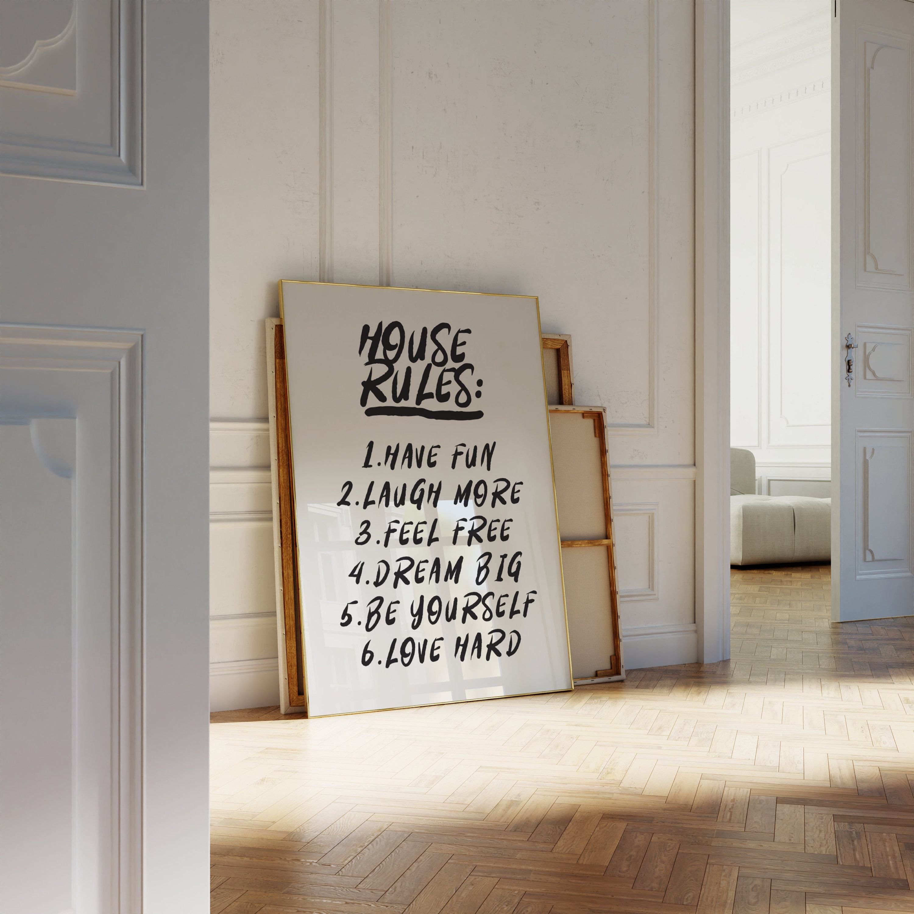 Trendy House Rules Poster, Black Rules Digital Print, Rules Art Print ...
