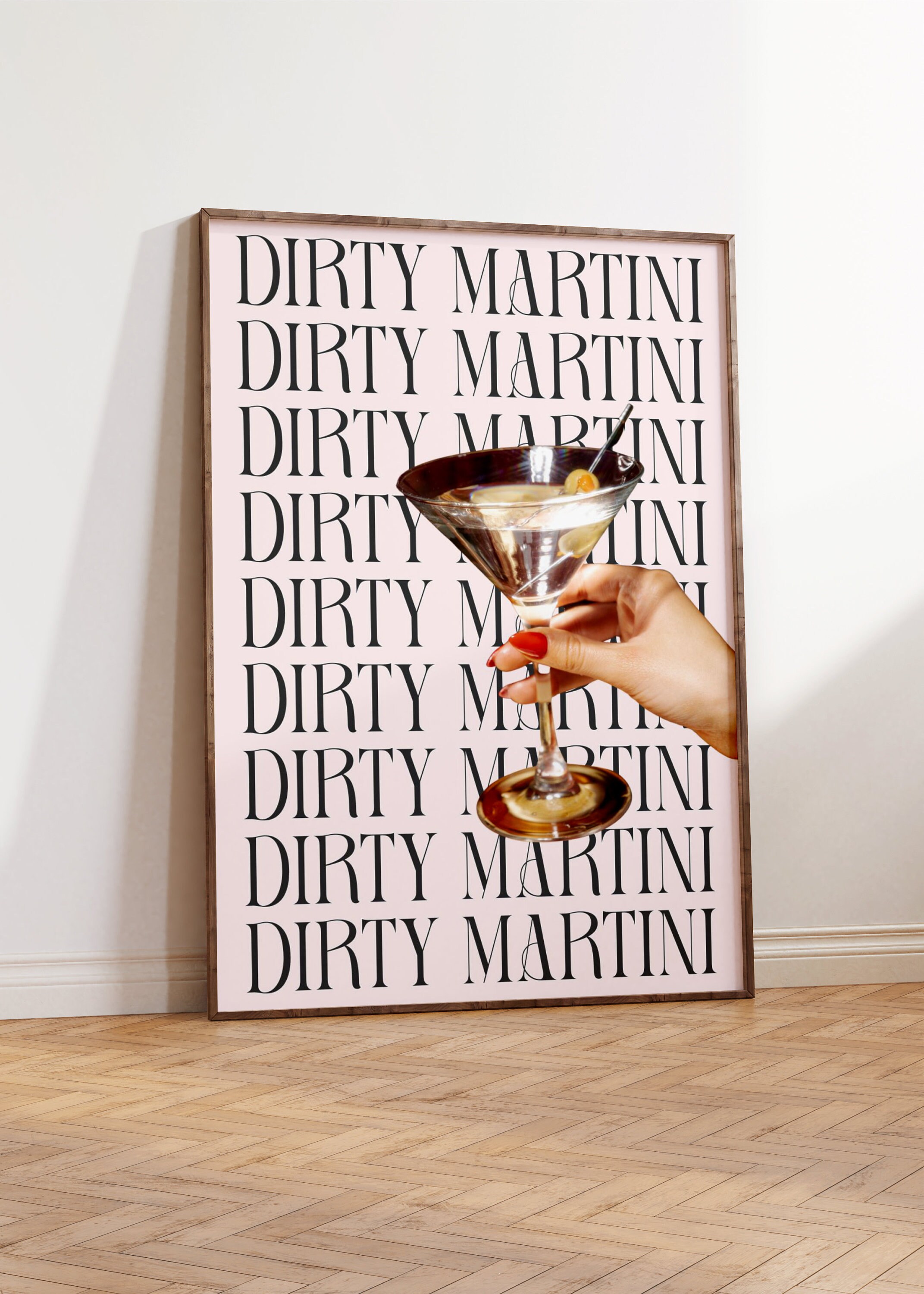 Dirty Martini Poster Martini Glass Digital Wall Art Fancy - Etsy