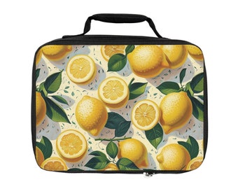 Lemon Lunch Bag Insulated  Lunch Bag for Women School Lunch Bag for Kids Work Lunch Bag Gift For Her Lunch Bag with Handle