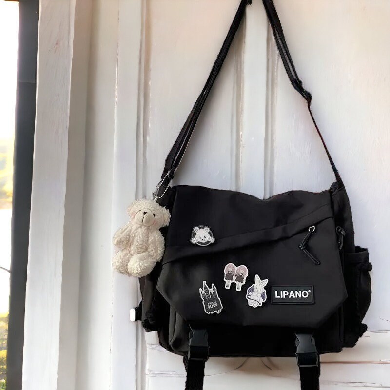 Kawaii School Messenger Bag Tote Shoulder Bag, Nylon Bag, Unique School