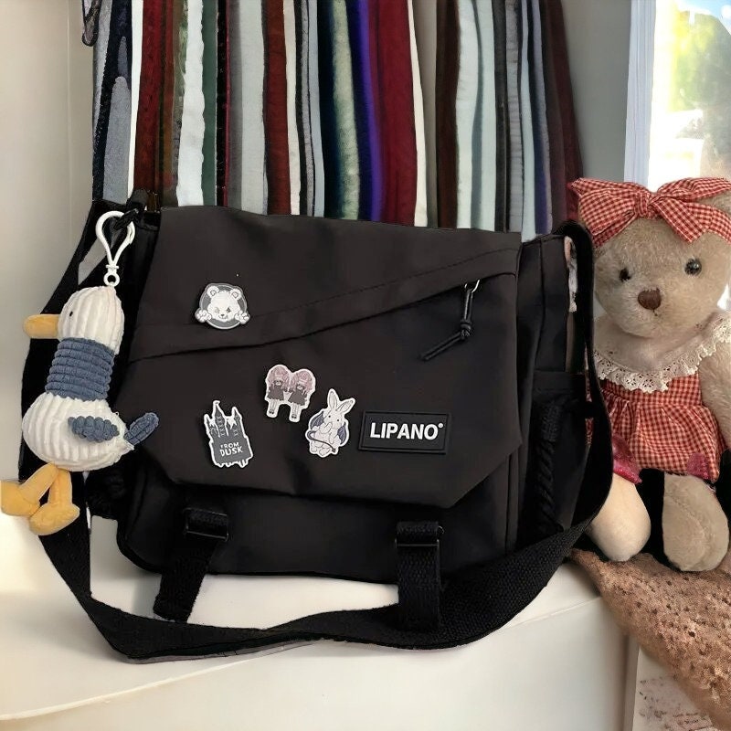 Kawaii School Messenger Bag Tote Shoulder Bag, Nylon Bag, Unique School