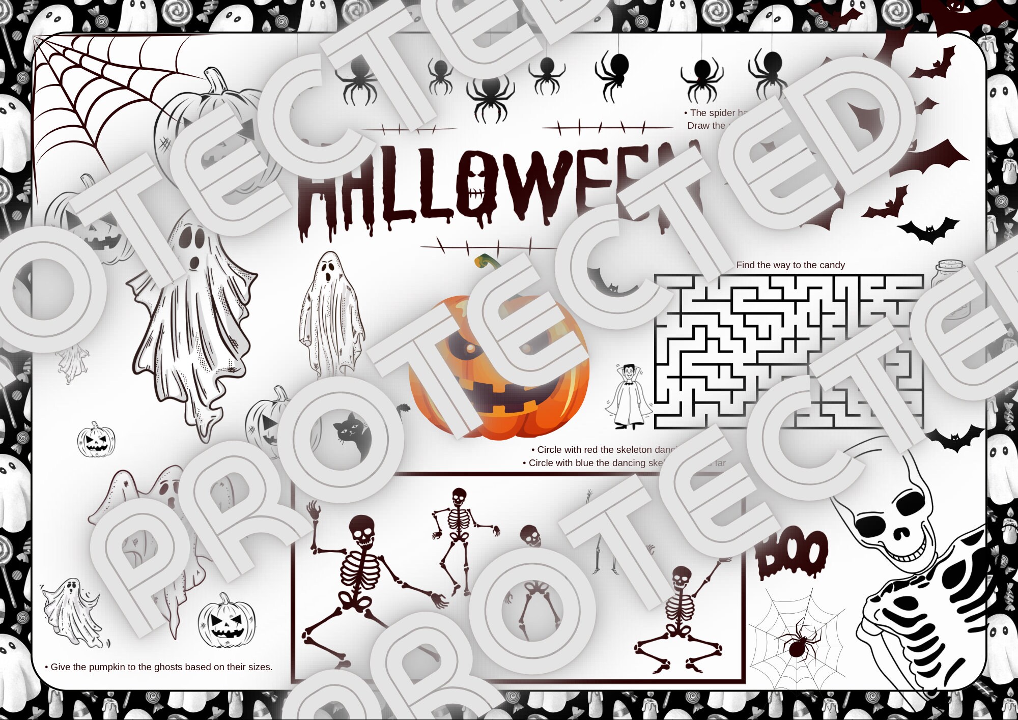 Halloween Activity Sheet - Etsy