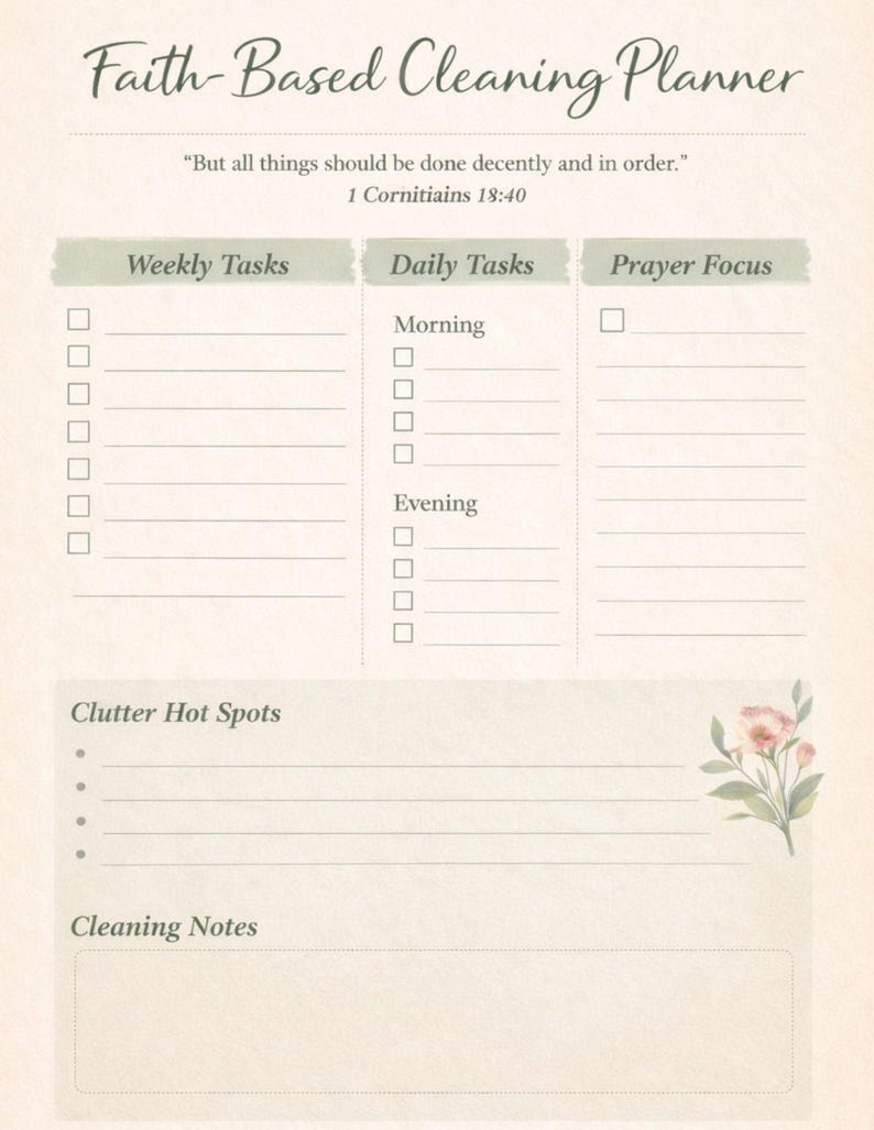Christian ADHD Planner Bundle, Faith Productivity Tracker (PDF Download ...