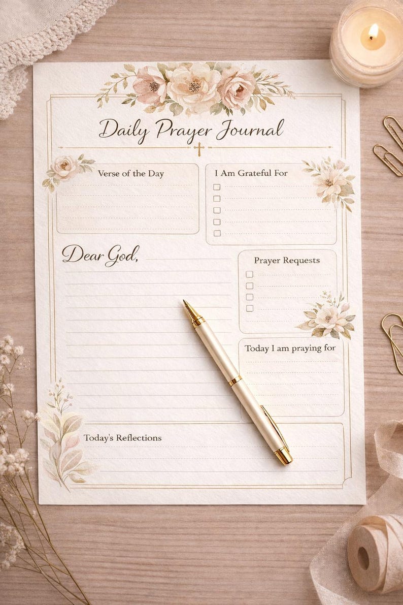 Daily Prayer Journal Printable | Christian Faith Planner (digital ...