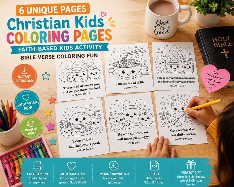 Christian Kids Coloring Pages | Bible Verse Coloring Sheets | Printable ...