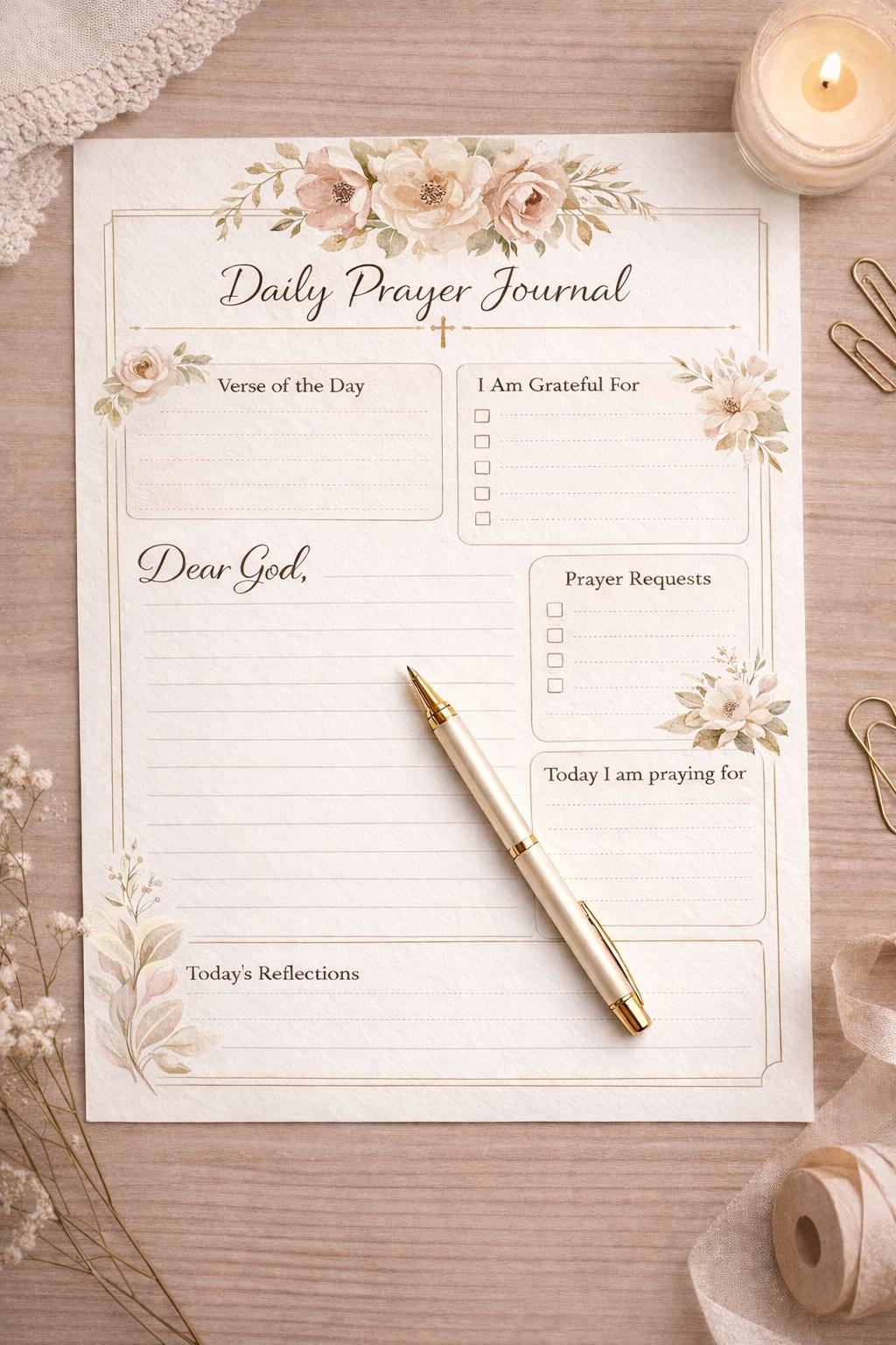 Daily Prayer Journal Printable | Christian Faith Planner (digital ...