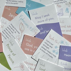 Ademgebeden zonder standaard | Christelijke bevestigingskaarten | Gebedskaarten uit de Schriften | Christelijk cadeau voor vrouwen *ALLEEN KAARTEN zonder standaard