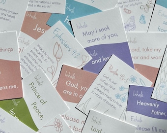 Breath Prayer Cards: Christian Affirmations, Scripture Verses