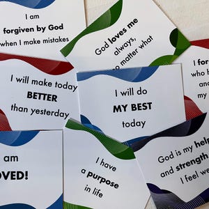 Teen Affirmation Cards with Bible Verses | Christian Encouragement for Teens | Faith-Based Positive Thinking Cards | Daily Inspiration