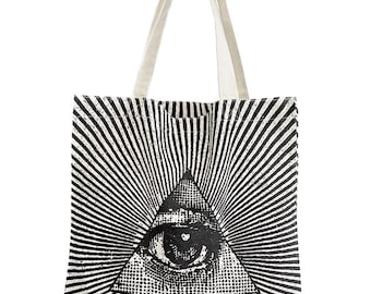 Prisma Ojo Anatomía Estética Gráfico Reutilizable Ecológico Multiusos Lona Bolsa de mano, Comestibles, Compras, Trabajo, Escuela, Gimnasio, Playa, Viaje