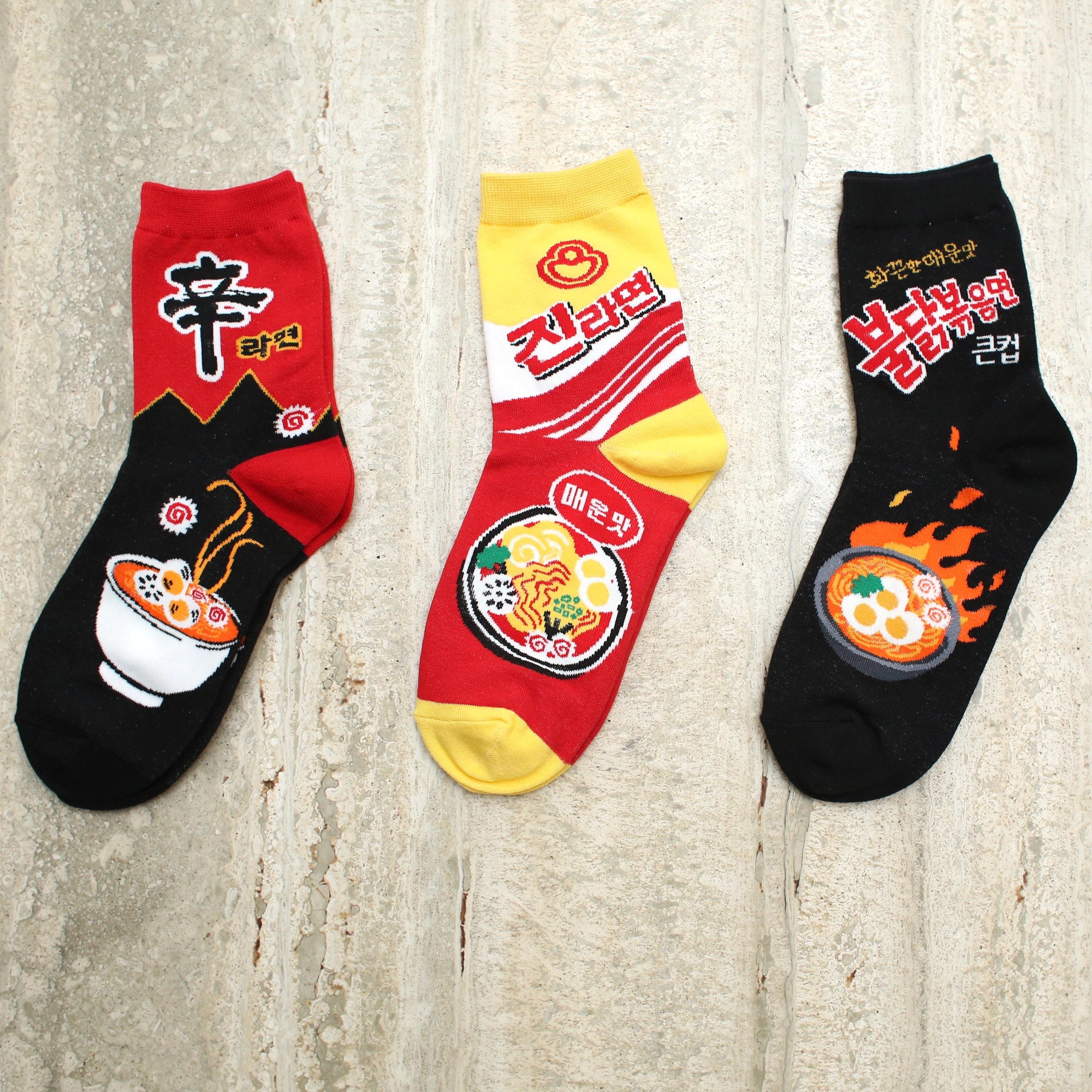 Korean Ramen Socks: K-pop Demon Hunters Ramen Socks, Shin Ramen, Jin Ramen, Buldak Ramen Socks, Retro Style Cotton Blend Crew Socks - Etsy Israel
