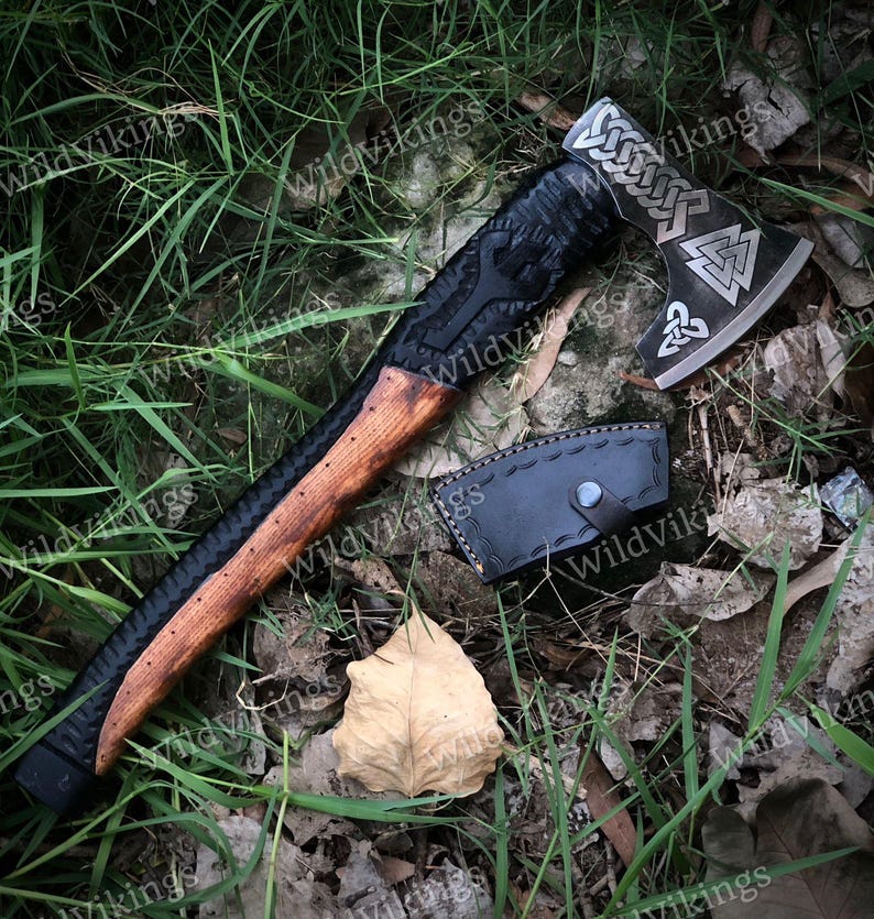 Hacha vikinga forjada a mano, hacha nórdica, hacha de fantasía, regalo para él, hacha nórdica de Ragnar, regalo de disfraz para aniversario, padrinos de boda, regalo de cumpleaños, hacha Celtic Axe