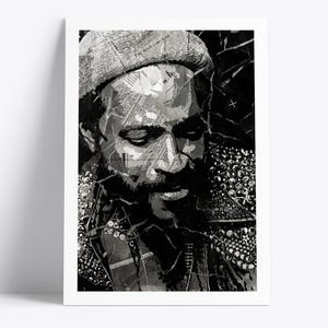 Marvin Gaye Poster | Archive Quality Marvin Gaye Print | Newspaper & Magazine Collage | Music Legend Art Print