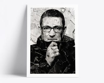 Plakat Paula Heatona | Wydruk artystyczny legendy muzyki | Kolaż z gazet i magazynów