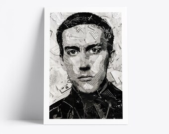 Plakat specjalny Terry'ego Halla | Wydruk artystyczny legendy muzyki | Kolaż z gazet i magazynów