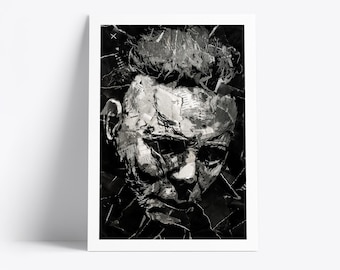 Plakat Michaela Myersa | Wydruk artystyczny z ikoną horroru | Kolaż z gazet i magazynów na Halloween