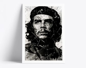Che Guevara Poster | Revolutionary Hero Art Print | Newspaper & Magazine Collage