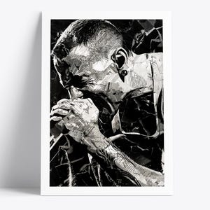Chester Bennington Poster | Archive Quality Chester Bennington Print | Newspaper & Magazine Collage | Linkin Park Art Print