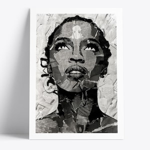 Lauryn Hill Poster | Archive Quality Lauryn Hill Print | Newspaper & Magazine Collage | Music Legend Art Print