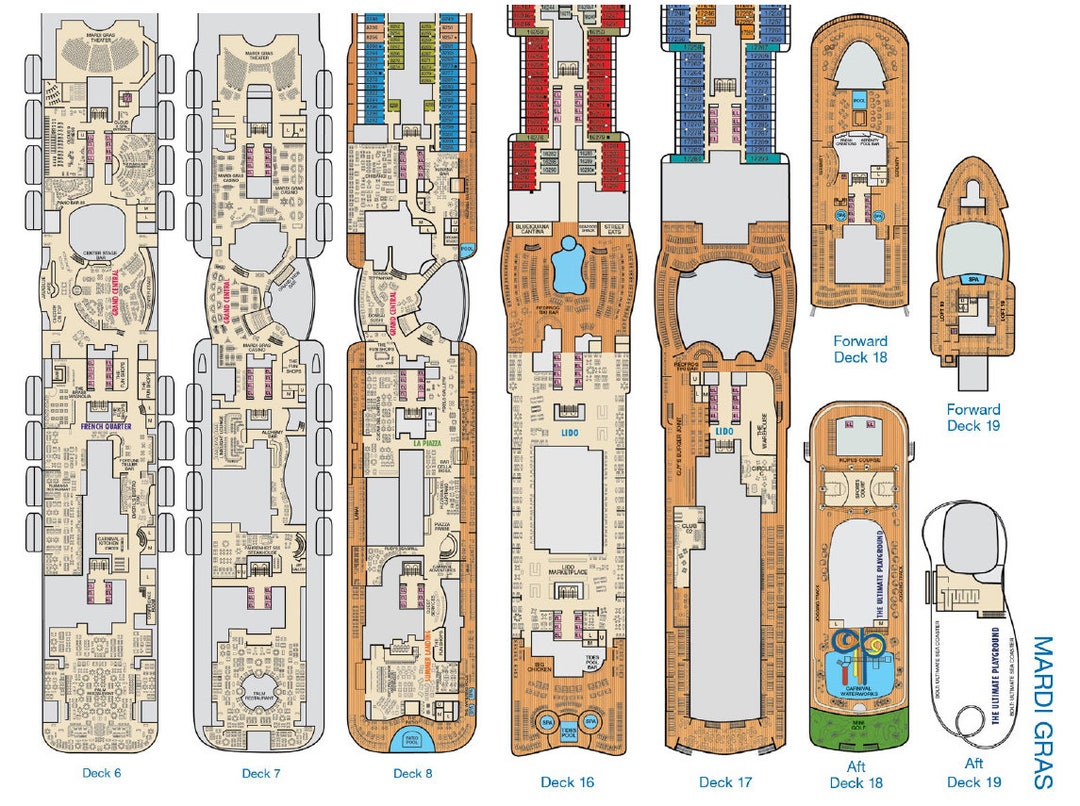 carnival mardi gras ship map