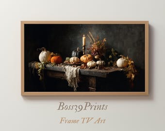 Thanksgiving Still Life Frame TV Art, Moody Autumn Harvest (Digital Download)