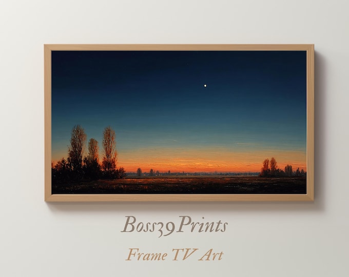 Twilight Sky Samsung Frame TV Art | Vintage Oil Painting (Digital Download)