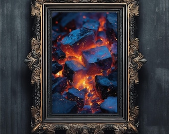 Moody Embers Abstract Art Print, Dark Academia Decor (Digital Download)