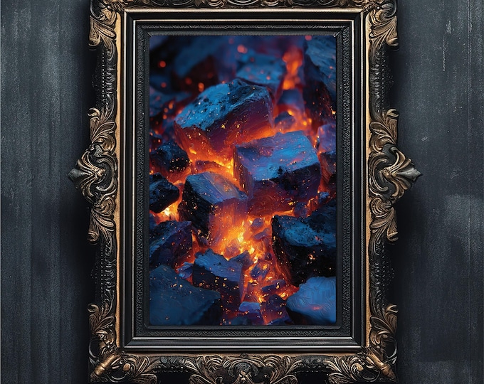 Moody Embers Abstract Art Print, Dark Academia Decor (Digital Download)