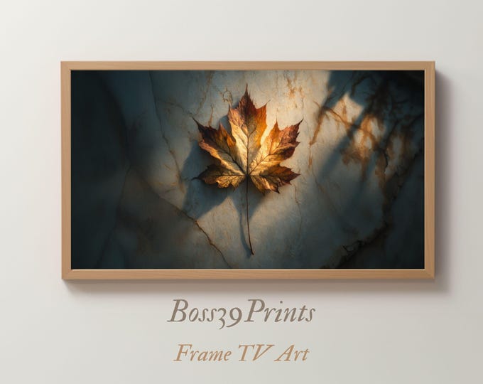 Moody Maple Leaf Frame TV Art | Minimalist Botanical 4K | Vintage Autumn TV #4-10
