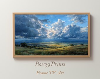 Moody Landscape Oil Painting for Samsung Frame TV | Vintage Countryside (Instant 4K Download)