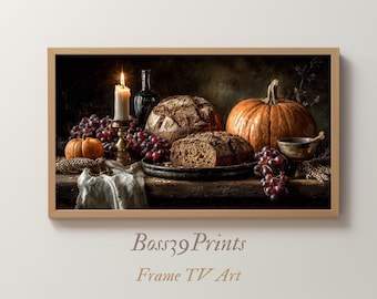 Autumn Still Life Frame TV Art | Moody Harvest Painting #4-6